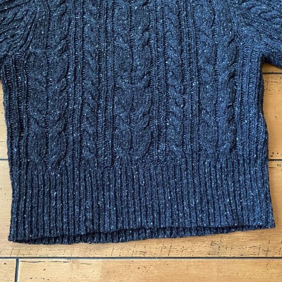 🧥DKNY Heathered Black/Gray Cropped Turtleneck 100% wool - EUC! Petite M - Picture 6 of 9